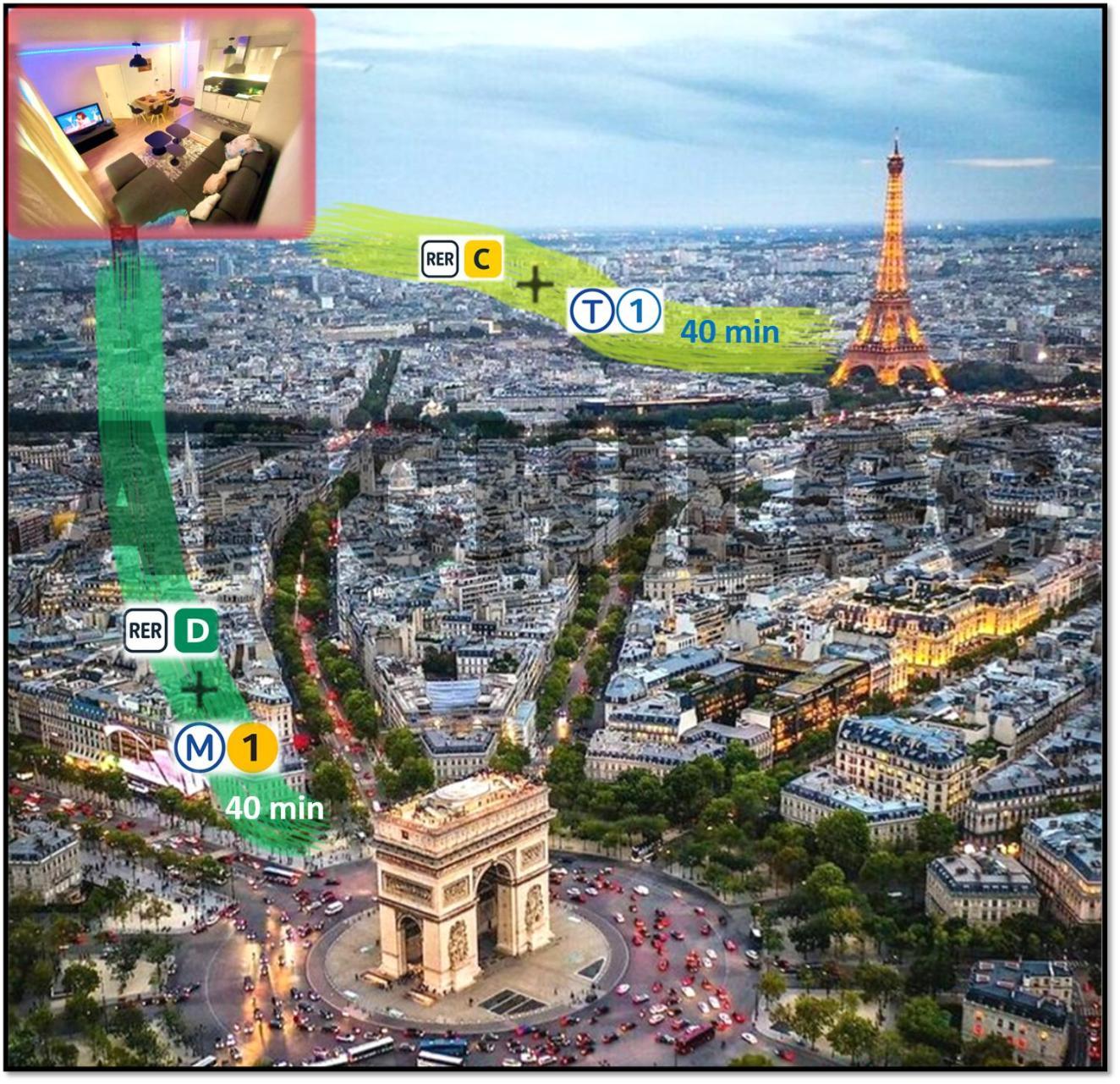 Roi De La Seine A Paris, Stade, Gare Parking Et Terrasse Apartment Saint-Denis (Seine-Saint-Denis)